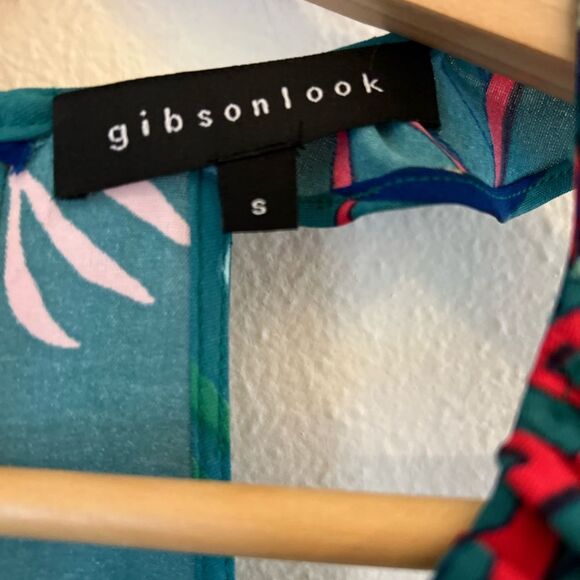 Gibsonlook Teal Palm Print Maxi Dress - Picture 3 of 6